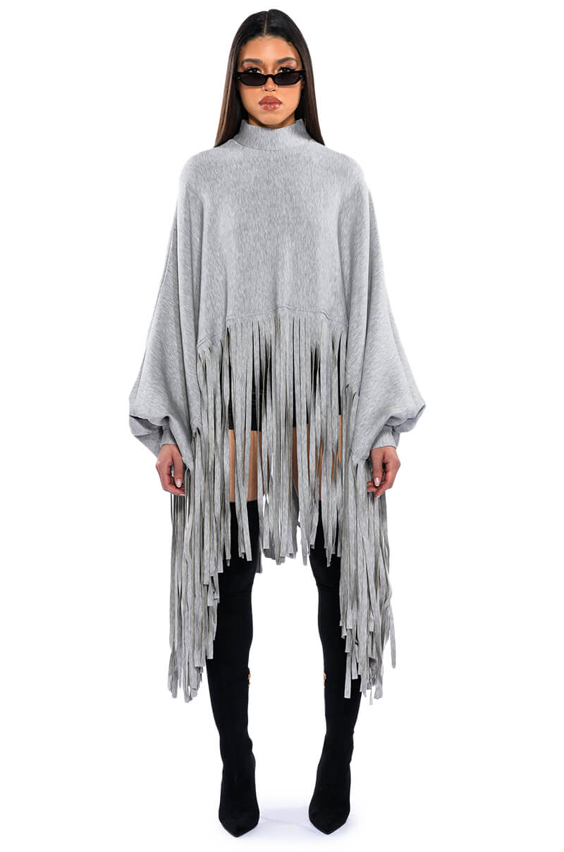 CITY GIRL FRINGE SWEATSHIRT
