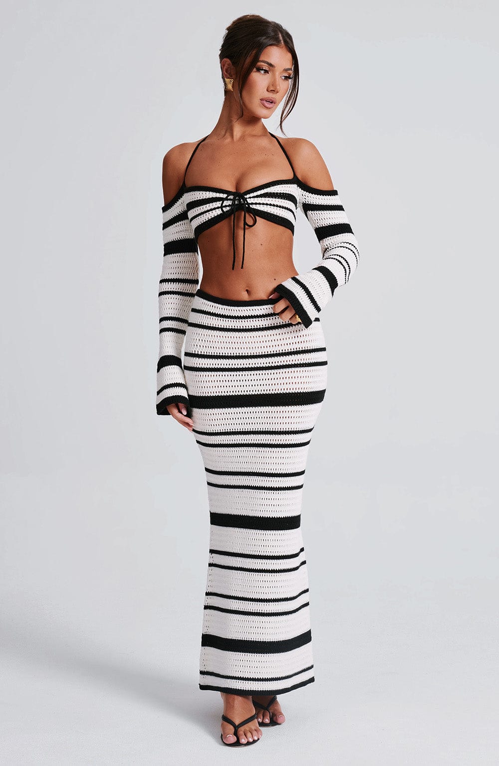 Georgia Maxi Skirt - Black/White Skirt Babyboo Fashion Premium Exclusive Design