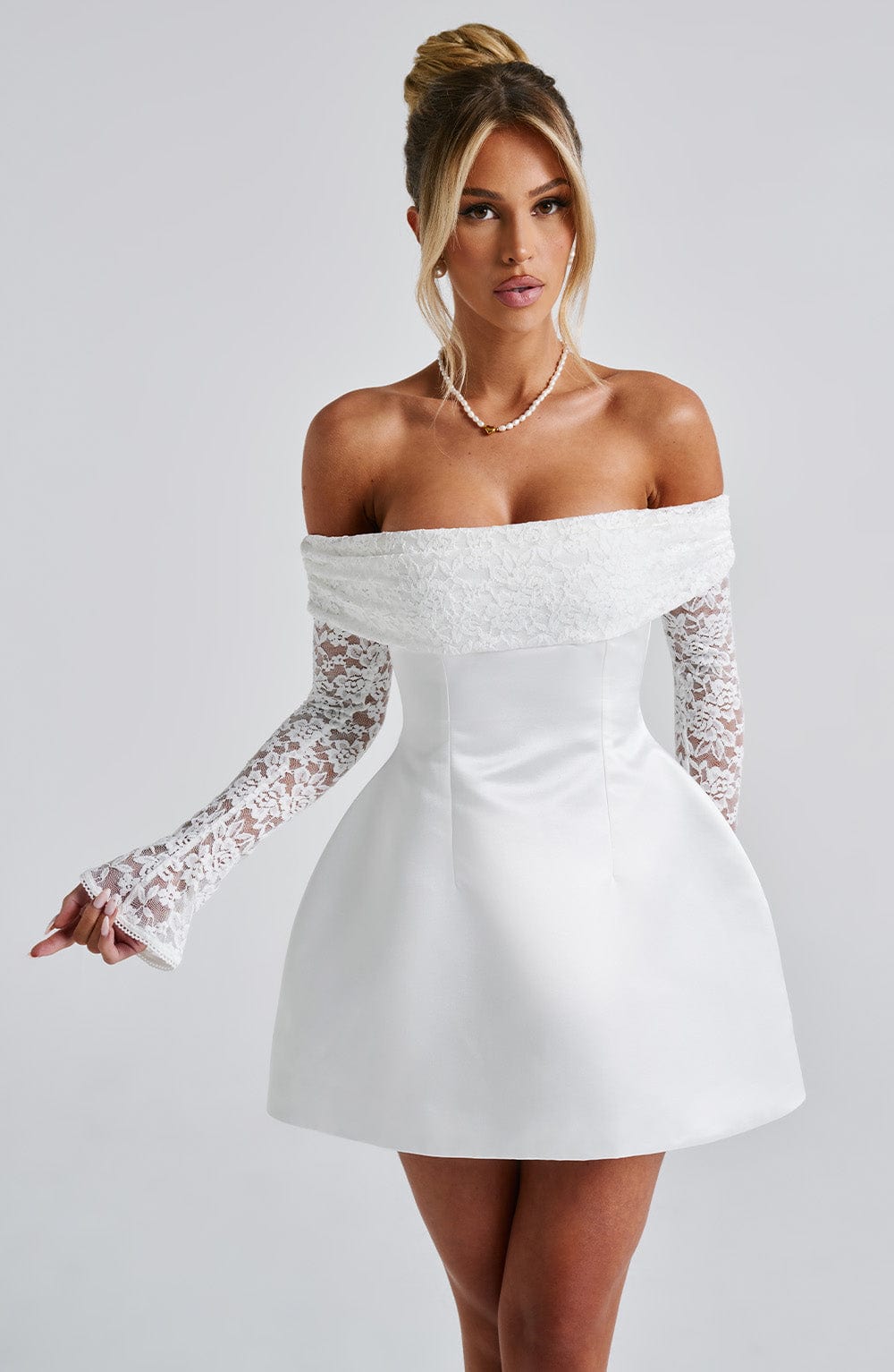 Georgianna Mini Dress - Ivory Dress Babyboo Fashion Premium Exclusive Design