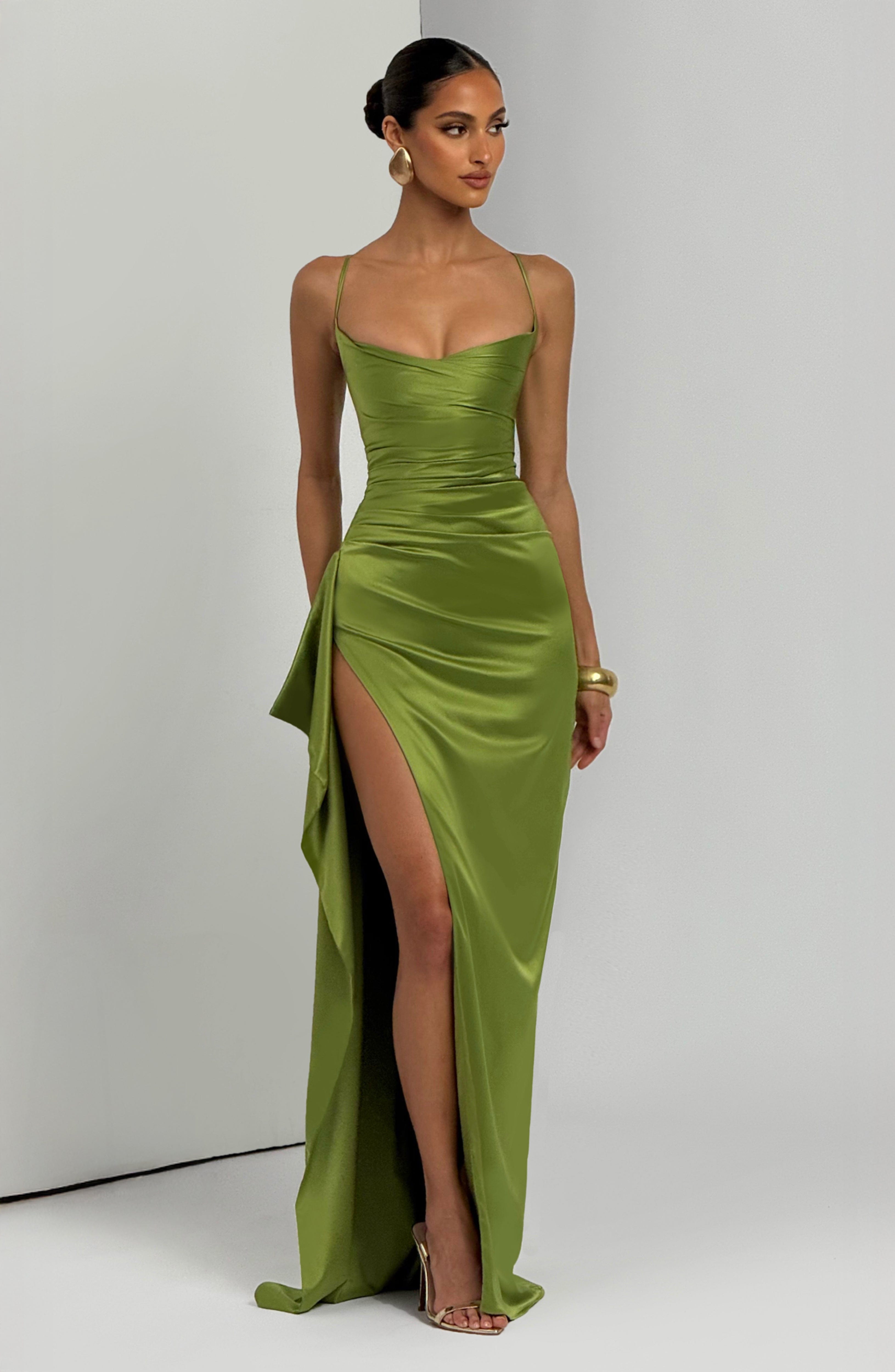 Helen Maxi Dress - Olive Dress Babyboo Fashion Premium Exclusive Design