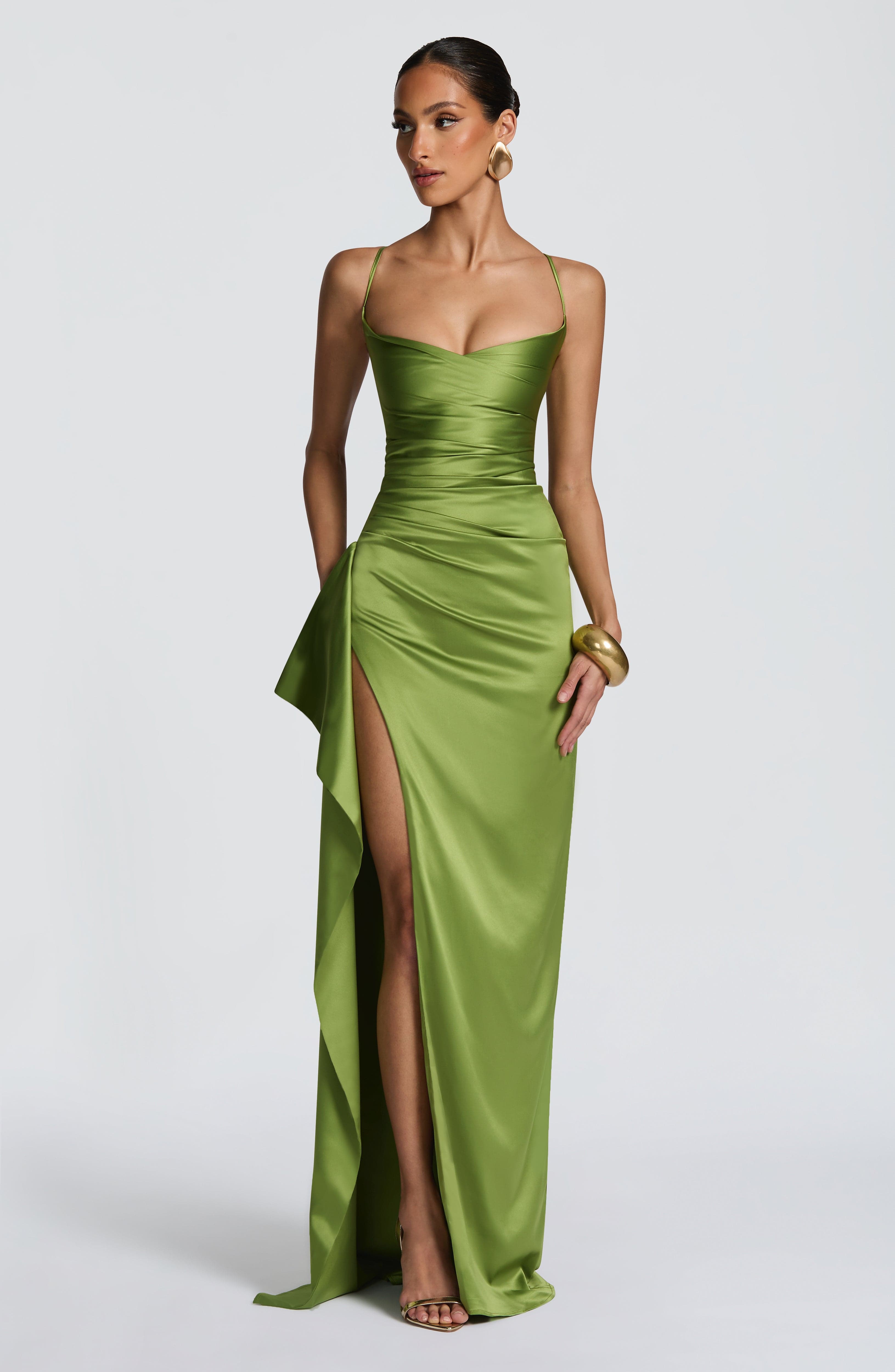 Helen Maxi Dress - Olive Dress Babyboo Fashion Premium Exclusive Design