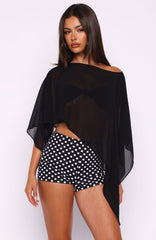 Feeling The Vibe Poncho Top Black