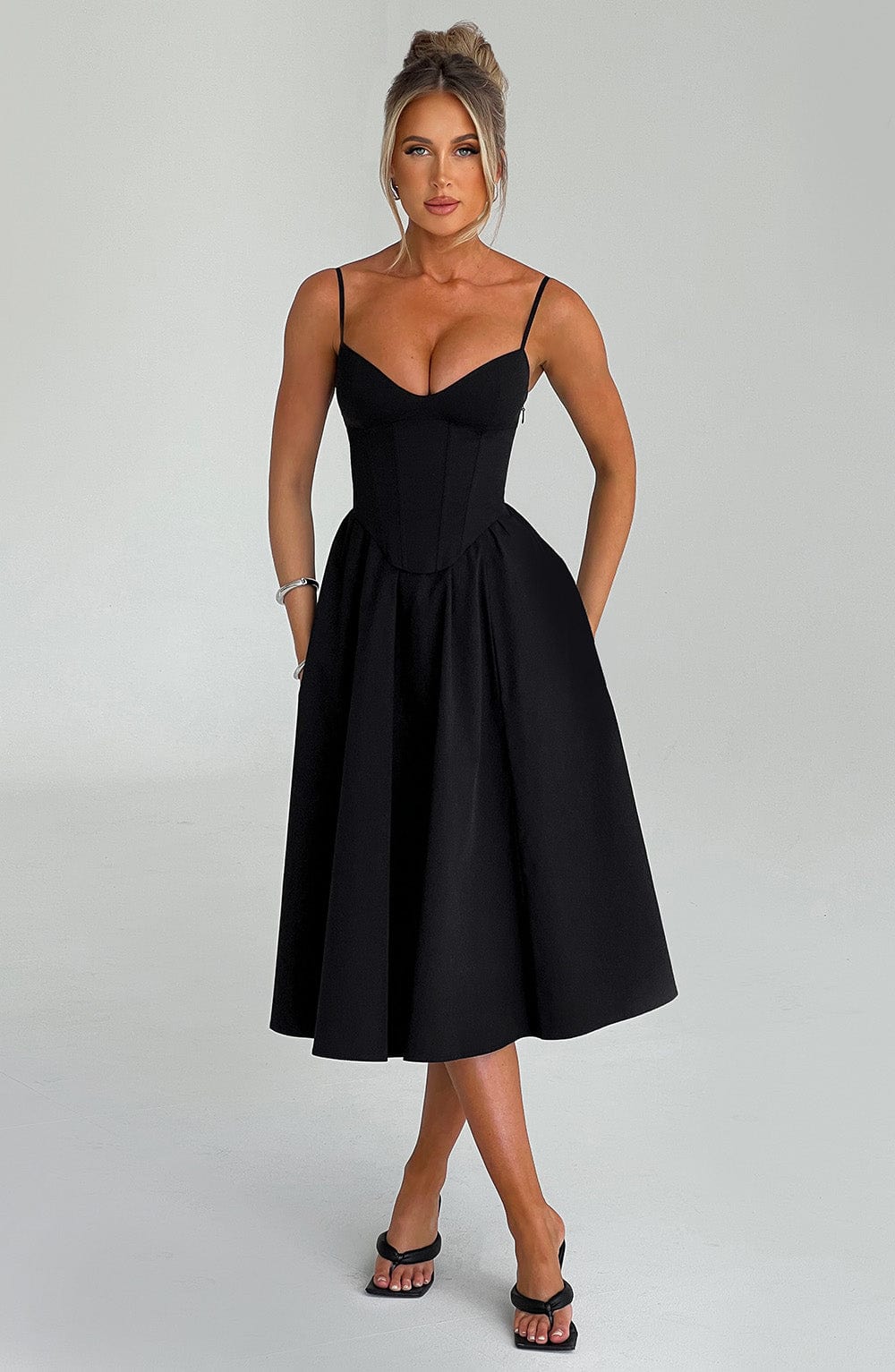 Mariella Midi Dress - Black Dress Babyboo Fashion Premium Exclusive Design