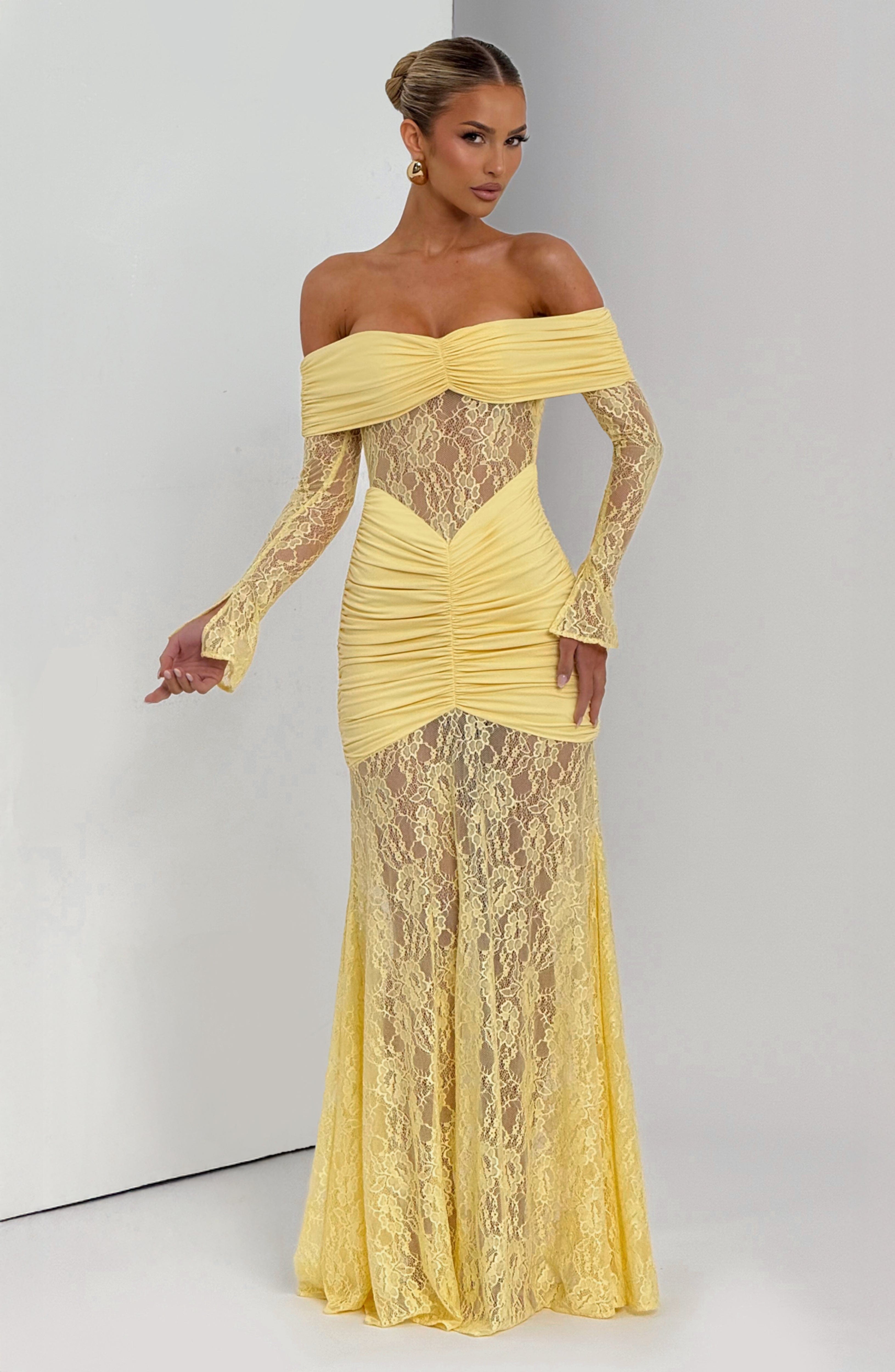 Sauline Maxi Dress - Lemon Dress Babyboo Fashion Premium Exclusive Design