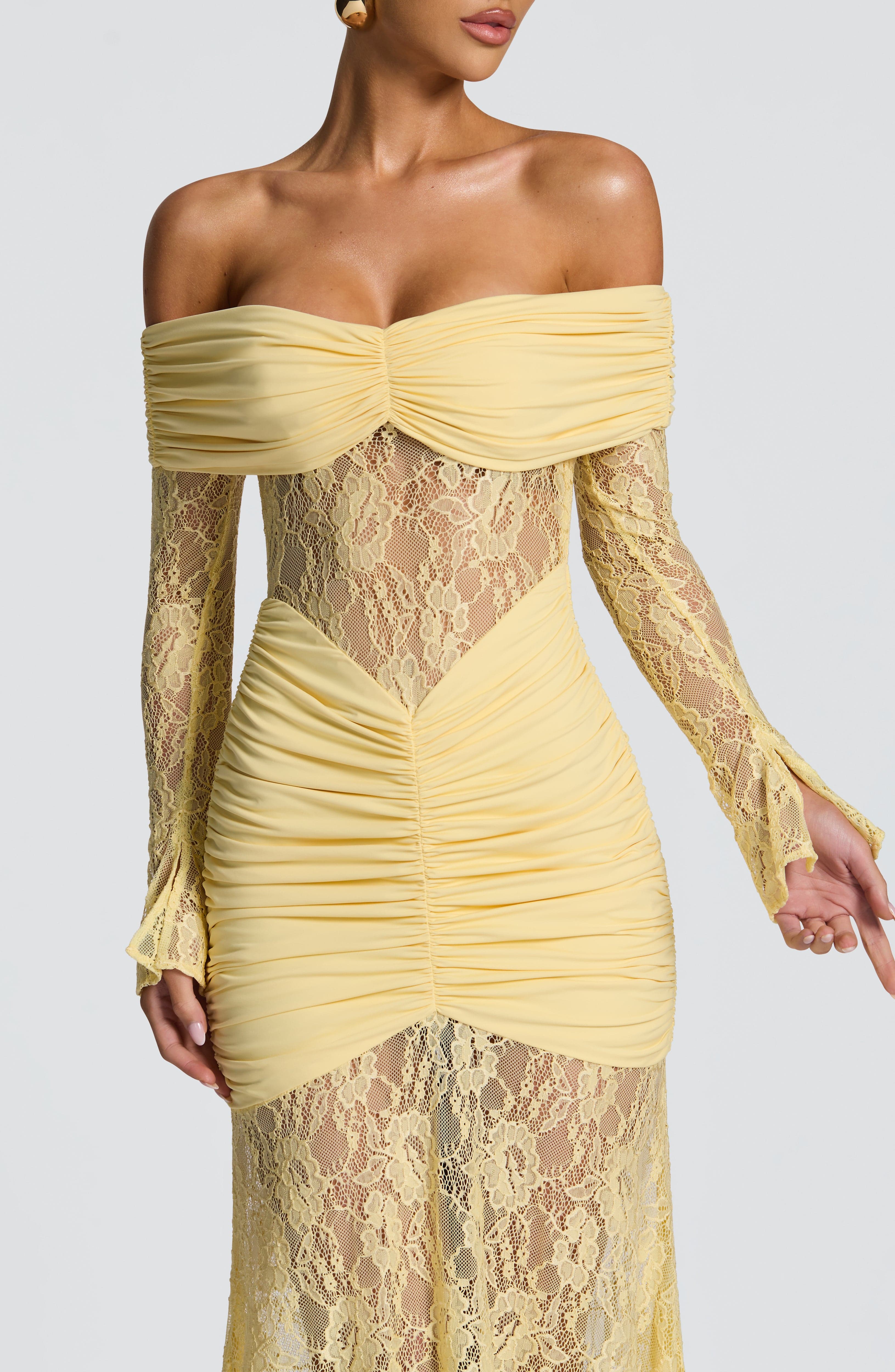 Sauline Maxi Dress - Lemon Dress Babyboo Fashion Premium Exclusive Design