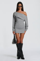 Sawyer Mini Dress - Light Grey Dress Babyboo Fashion Premium Exclusive Design