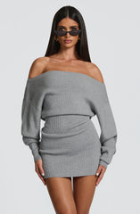 Sawyer Mini Dress - Light Grey Dress Babyboo Fashion Premium Exclusive Design