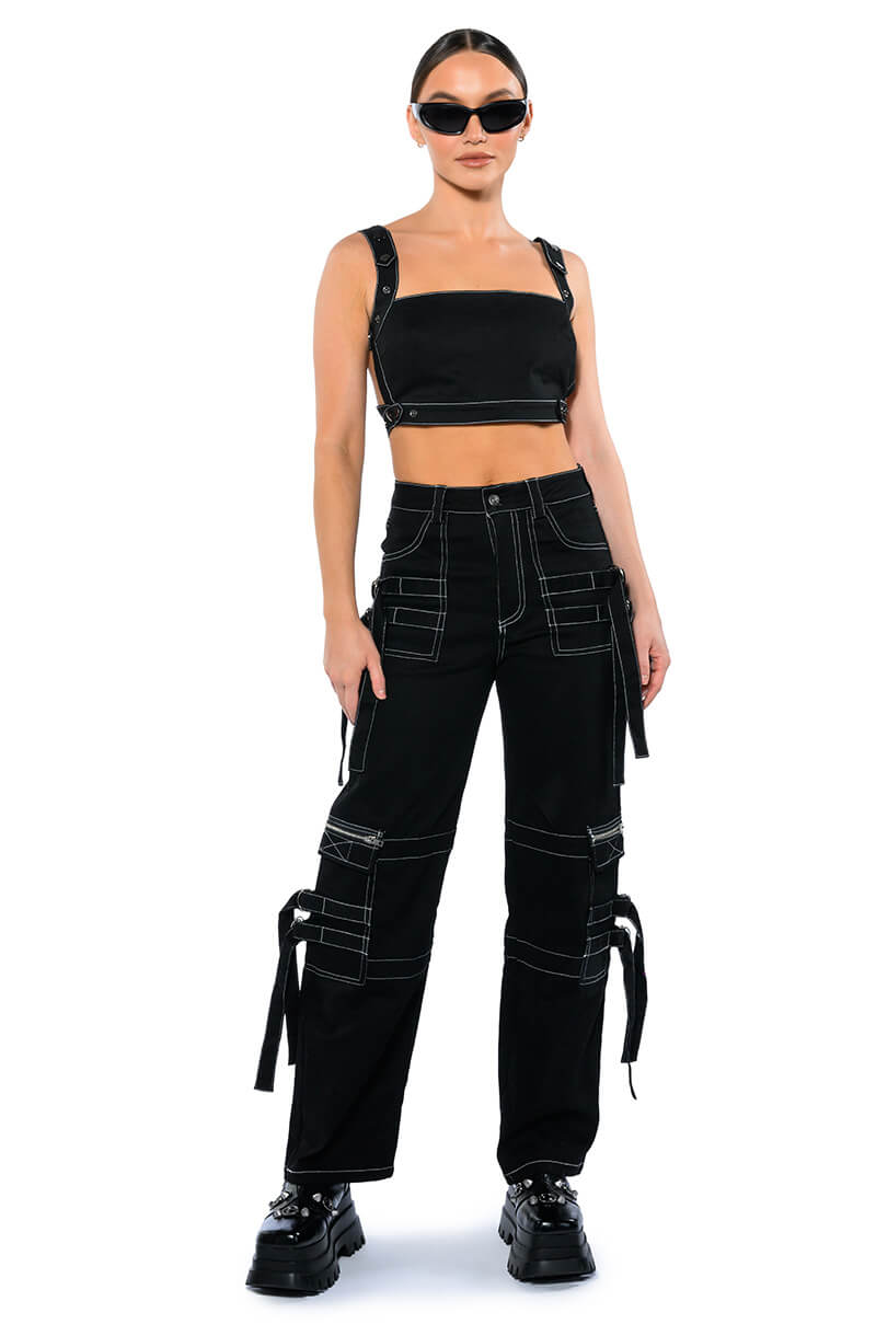 SECRET ADMIRER DENIM CROP TOP