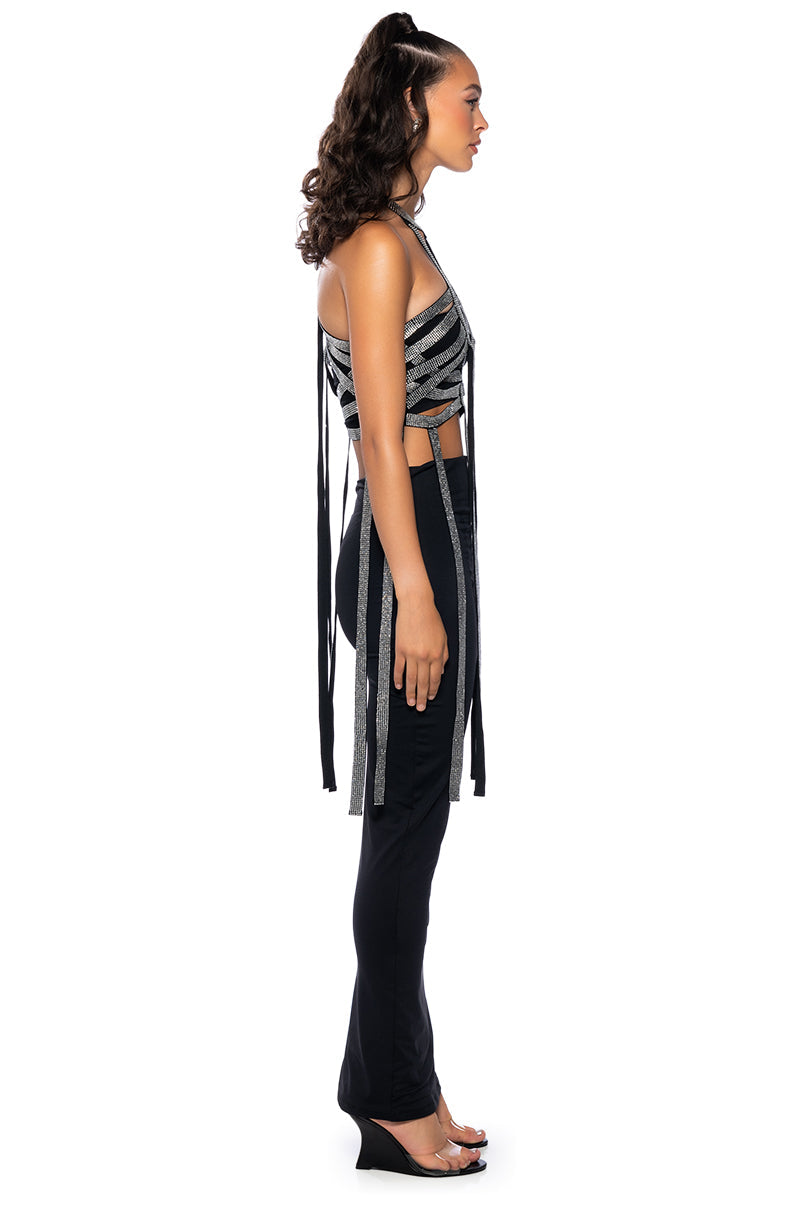 THE EDGE RHINESTONE EMBELLISHED TOP
