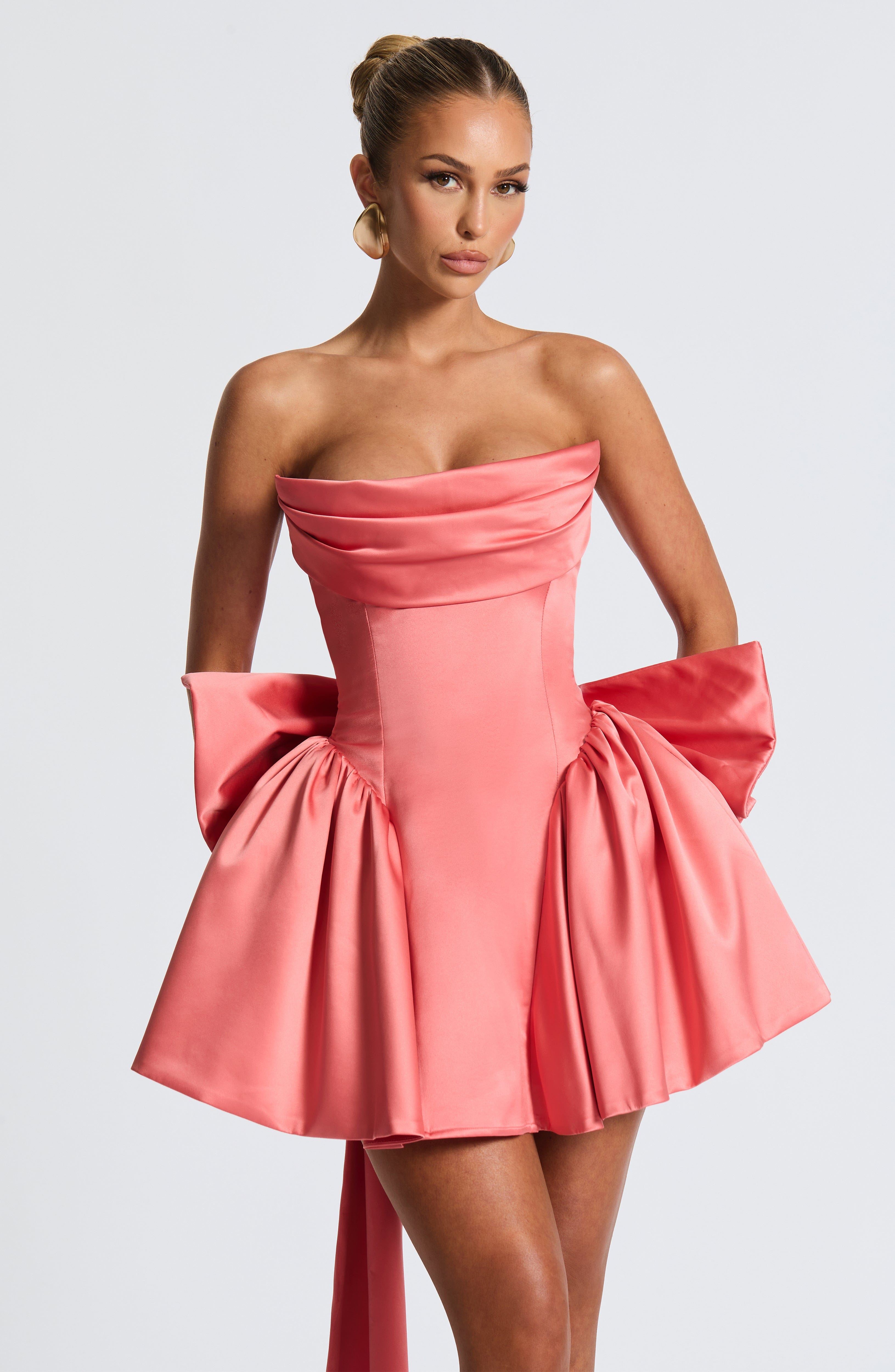 Trinity Mini Dress - Coral Pink Dress Babyboo Fashion Premium Exclusive Design