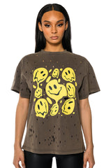 TRIPPY TRIPPY DISTRESSED CREW NECK TSHIRT