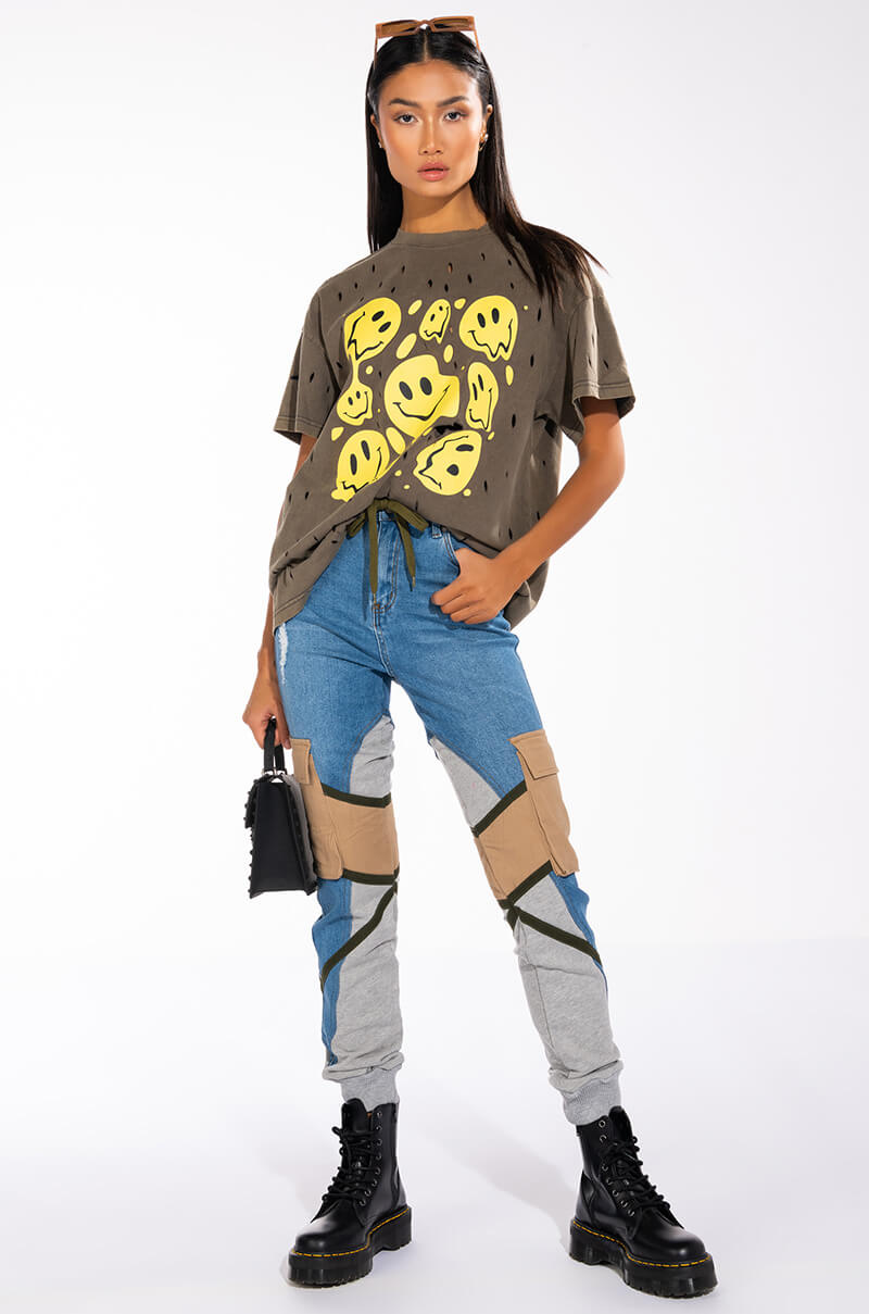 TRIPPY TRIPPY DISTRESSED CREW NECK TSHIRT