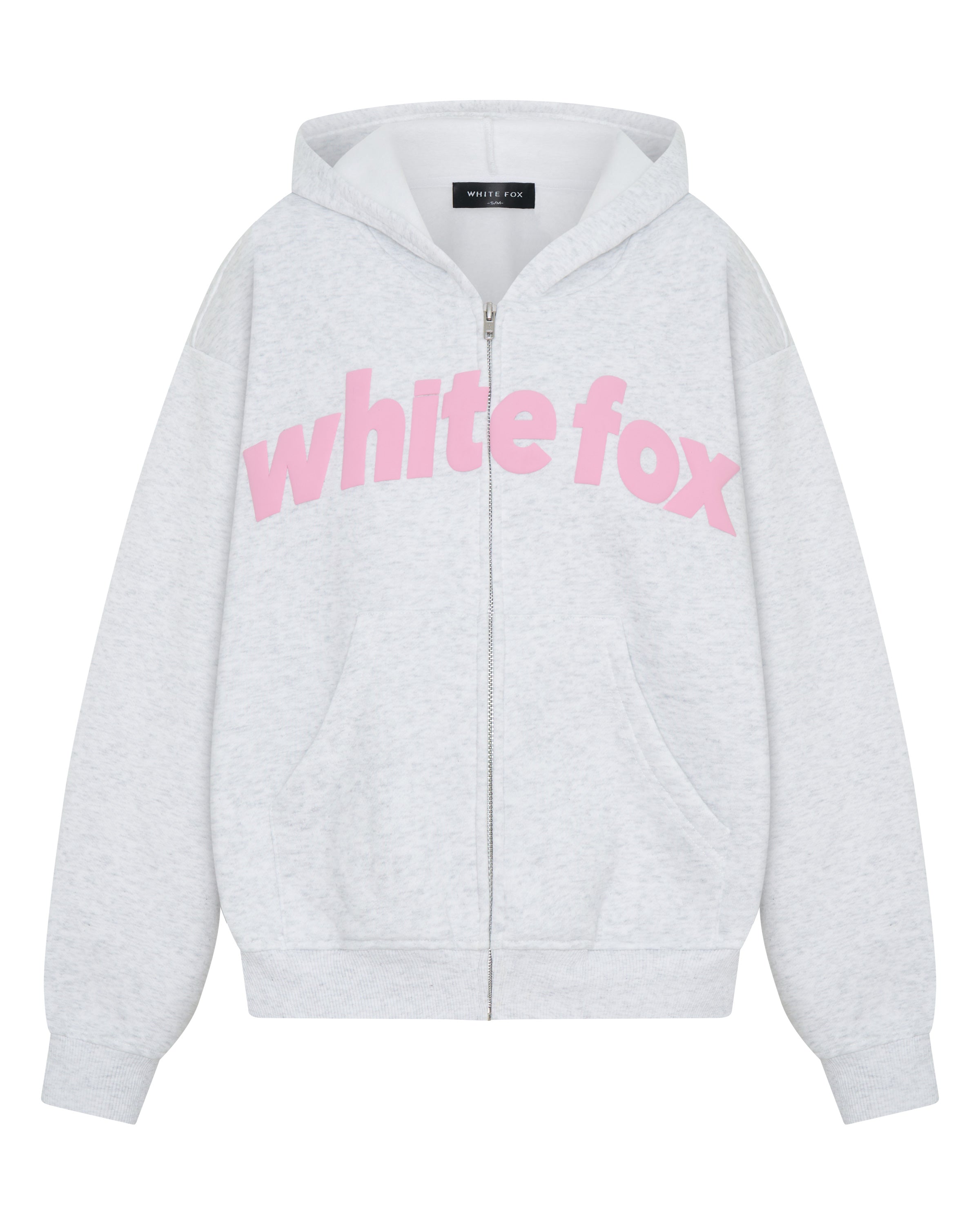 From The Archives Kenzie Boxy Zip Front Hoodie Grey Marle