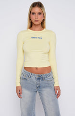 Love Addiction Long Sleeve Baby Tee Butter Yellow