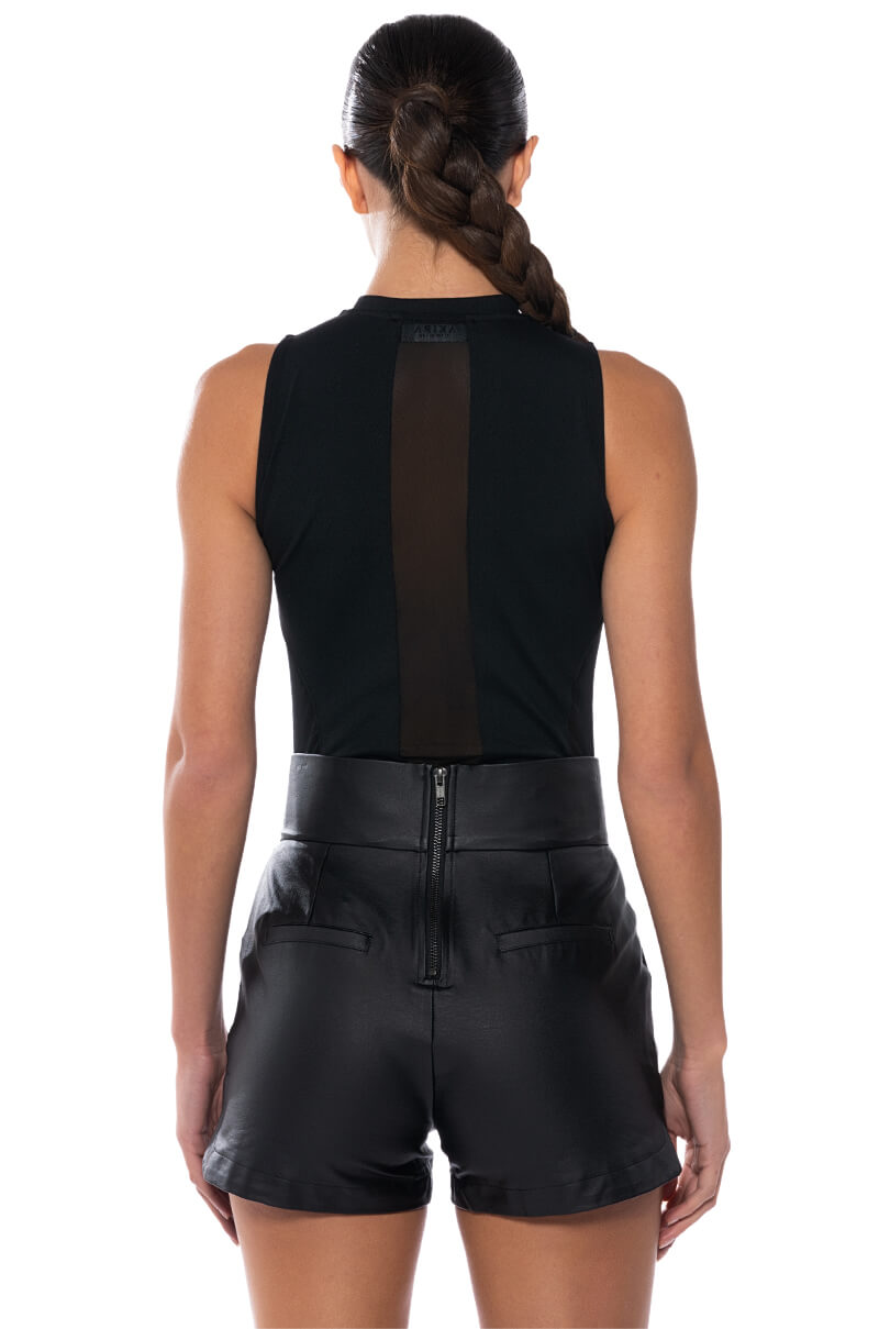 ZIPPER DETAIL SLEEVELESS BODYSUIT